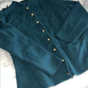 Teal Button-Up Women's Sweater